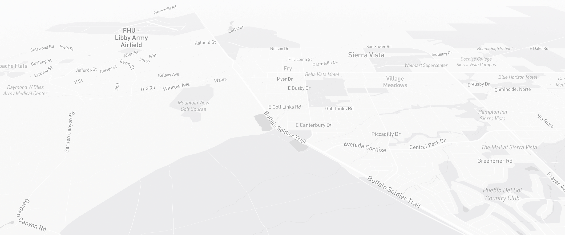 Neighborhood map of Sierra Vista, AZ — the area served by Life Insurance Agents of Sierra Vista Group